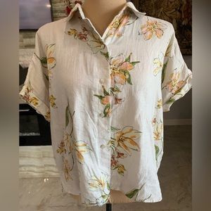 Rachel Rachel‎ Roy Button Down Short Sleeve Cotton Top. Size S (224)